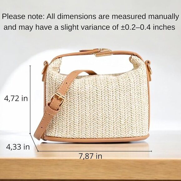Women Woven Straw Crossbody Bag Boho Summer Handbag Casual Chic Purse